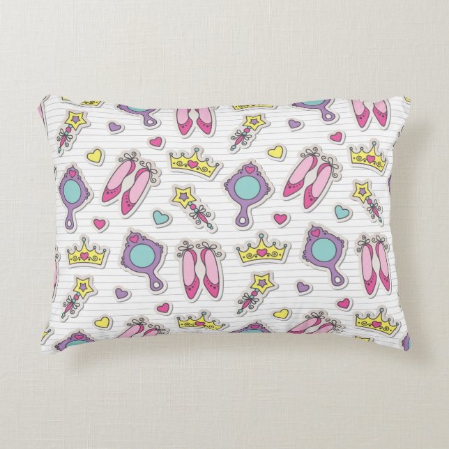 butterfly princess pattern accent pillow (Front)