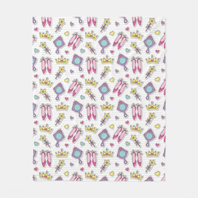 butterfly princess pattern fleece blanket (Front)