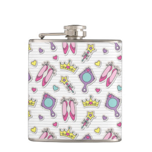 butterfly princess pattern hip flask