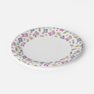 butterfly princess pattern paper plate
