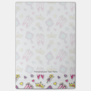 butterfly princess pattern post-it notes