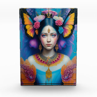 Butterfly princess with tiny crown photo block