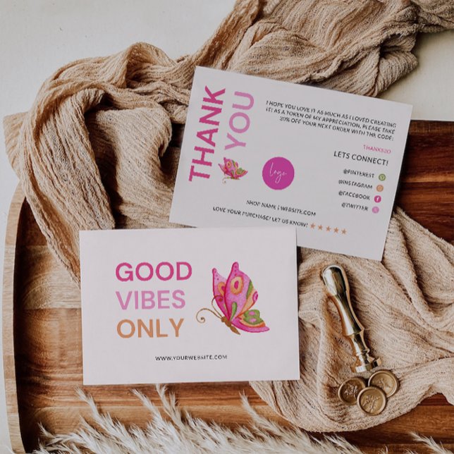 Butterfly Printable Thank You Card, Business (Butterfly Printable Thank You Card, Business)