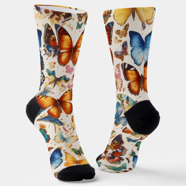 Butterfly printed Shocks Socks (Angled)
