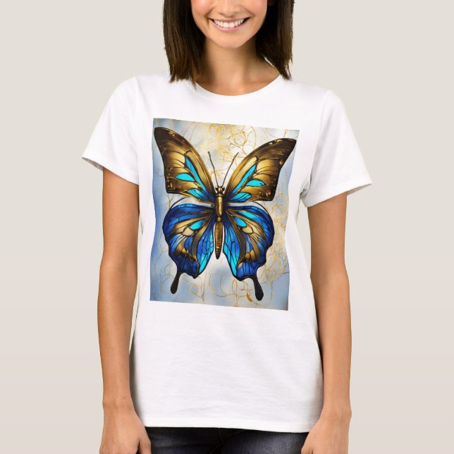 Butterfly Printed Tshirts For Girls  (Front)