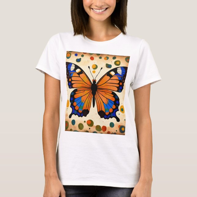 Butterfly Printed Tshirts For Girls  (Front)
