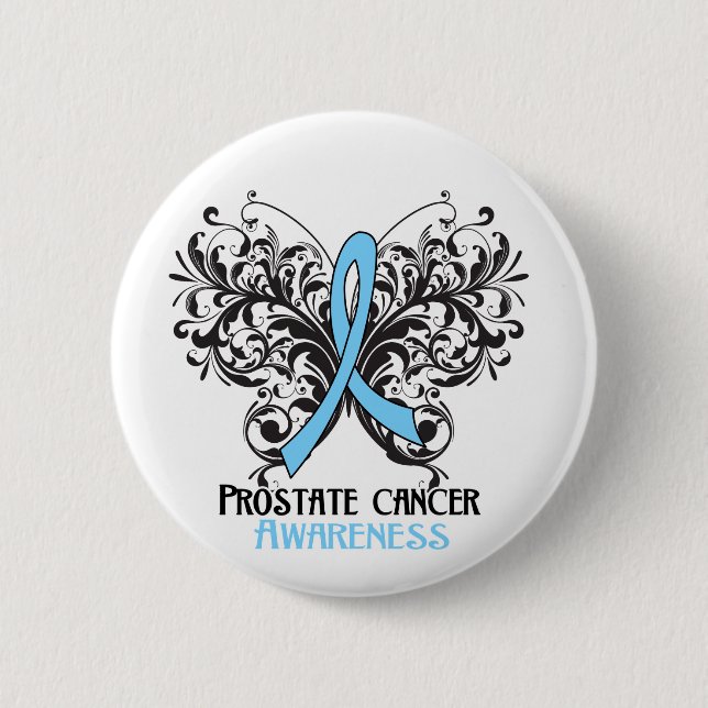Butterfly Prostate Cancer Awareness 2 Inch Round Button (Front)