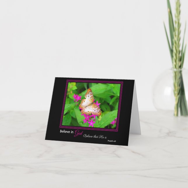 Butterfly Purple Border LDS Notecard (Front)
