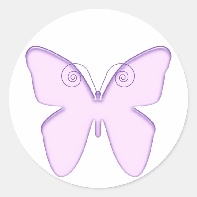 butterfly purple classic round sticker (Front)