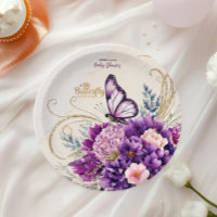 Butterfly Purple Floral Pink Girl Baby Shower