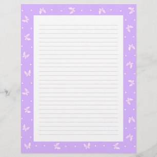 Butterfly Purple Letter Head Letterhead