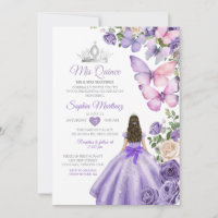 Butterfly Purple Lilac Quinceanera Birthday Crown