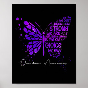 Butterfly Purple Ribbon Overdose Awareness Poster