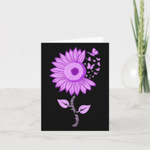 Butterfly Purple Ribbon Sunflower Overdose Awarene Card