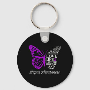 Butterfly Purple Systemic Lupus Erythematosus Keychain