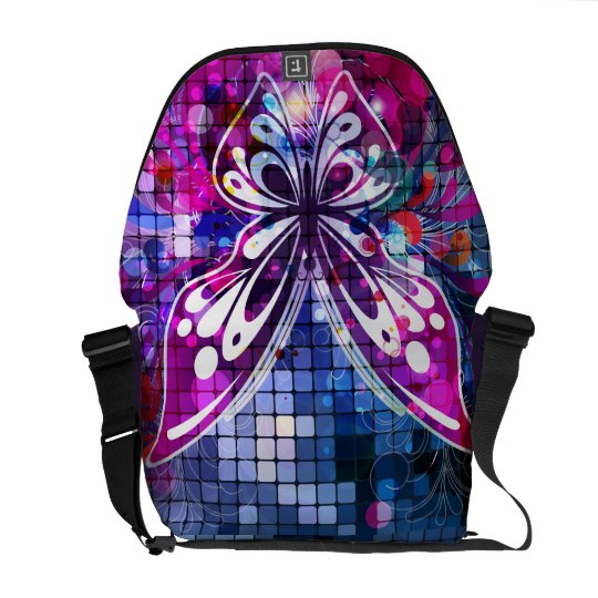 Butterfly Purple Vector Abstract Art Courier Bags