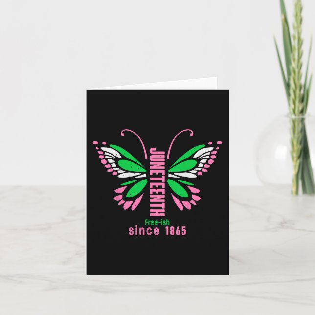 Butterfly Queen Cute Aka Juneteenth Tee  Card (Front)