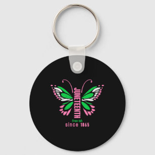 Butterfly Queen Cute Aka Juneteenth Tee Keychain