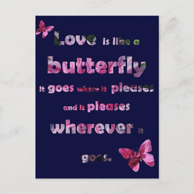 Butterfly Quote Postcard (Front)