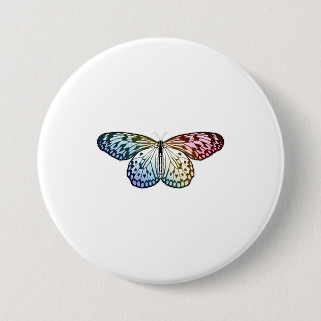 Butterfly Rainbow 3 Inch Round Button (Front)