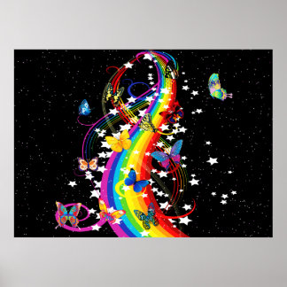Butterfly Rainbow Poster