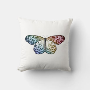 Butterfly Rainbow Throw Pillow