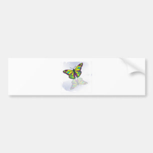 Butterfly Reflection Mirror Mirror on the /Wall Bumper Sticker