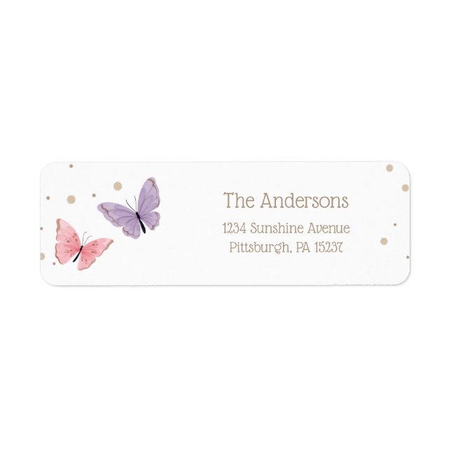 Butterfly Return Address Label (Front)