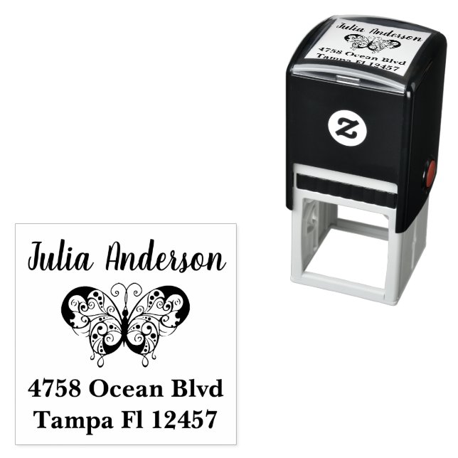 Butterfly Return Address  Self-inking Stamp (In Situ)