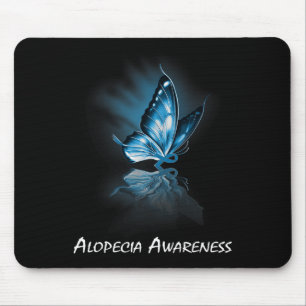 Butterfly Ribbon Alopecia Awareness Mouse Pad