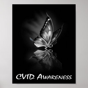 Butterfly Ribbon CVID Awareness Sweatshirt182  Poster
