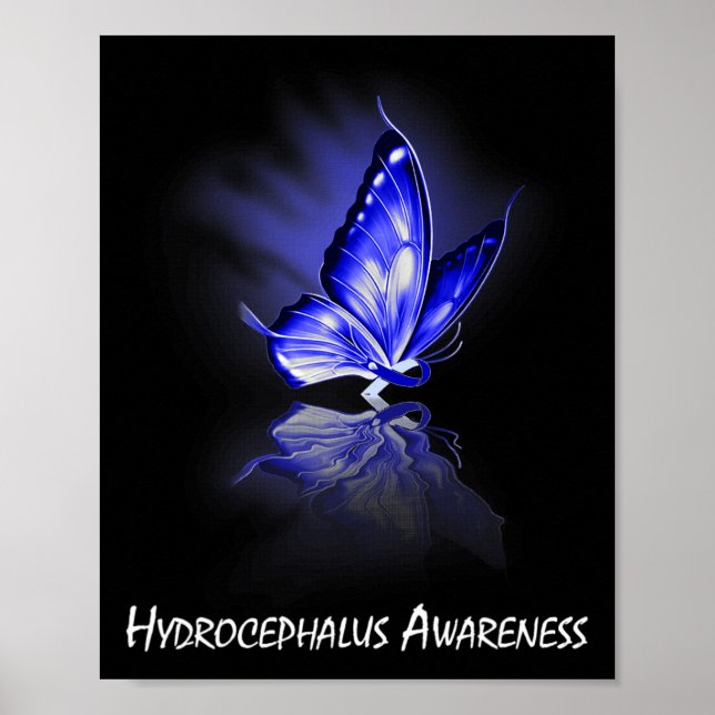 Butterfly Ribbon Hydrocephalus Awareness  Poster (Front)