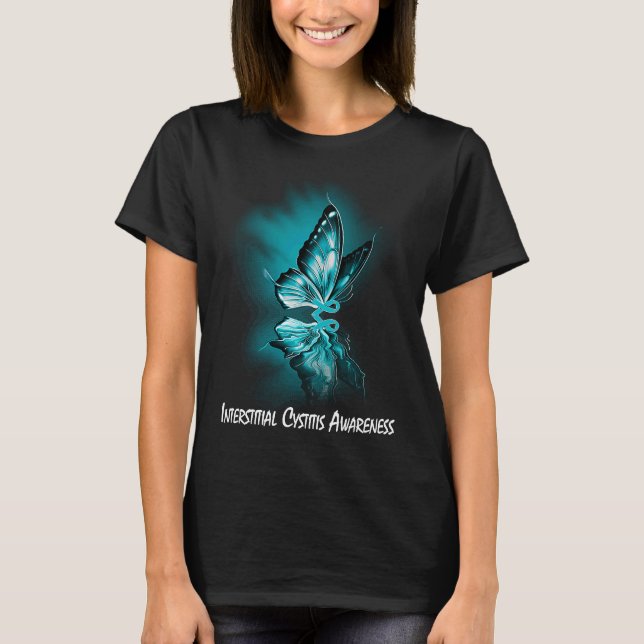 Butterfly Ribbon Interstitial Cystitis Awareness T-Shirt (Front)