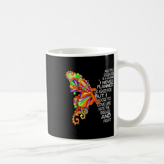 Butterfly Ribbon Multiple Sclerosis Awareness Ms W Coffee Mug (Right)