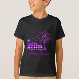 Butterfly Ribbon Purple Overdose Awareness T-Shirt