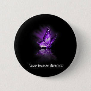 Butterfly Ribbon Turner Syndrome Awareness 2 Inch Round Button