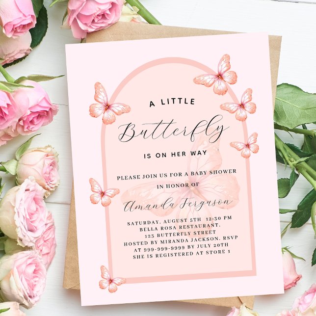Butterfly rose gold arch girl budget Baby Shower (Creator Uploaded)