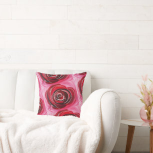 Butterfly Rose Painting by Alfred Fox Throw Pillow