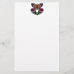 Butterfly Rose Stationery