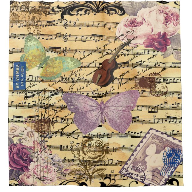 Butterfly, Roses and Notes Ephemera  (Front)