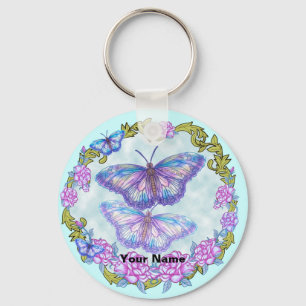 Butterfly Roses keychain