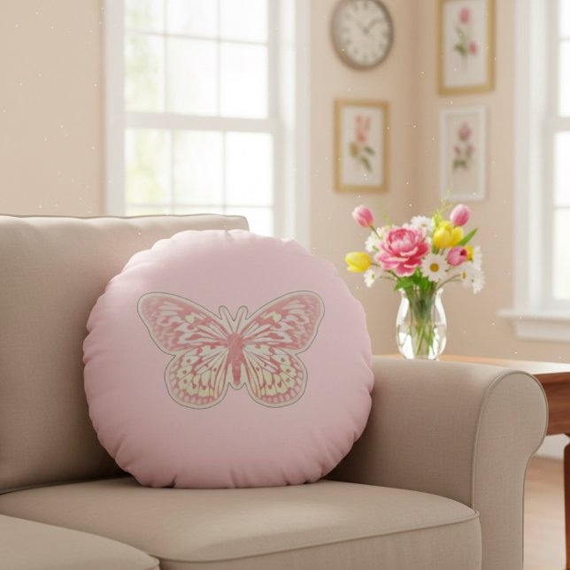 Butterfly Round Pillow (Creator Uploaded)