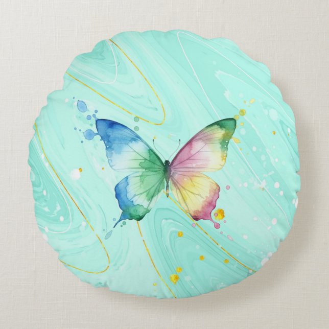 Butterfly Round Pillow (Front)