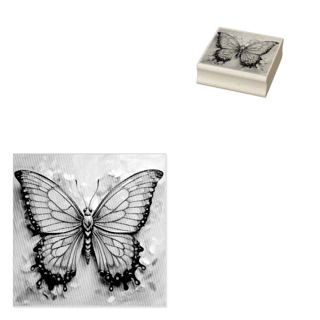 Butterfly  rubber stamp (Stamped)