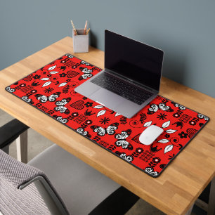 Butterfly Scandinavian folk art Desk Mat