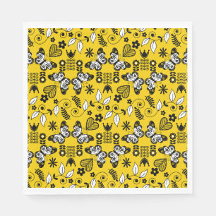 Butterfly Scandinavian folk art Napkin