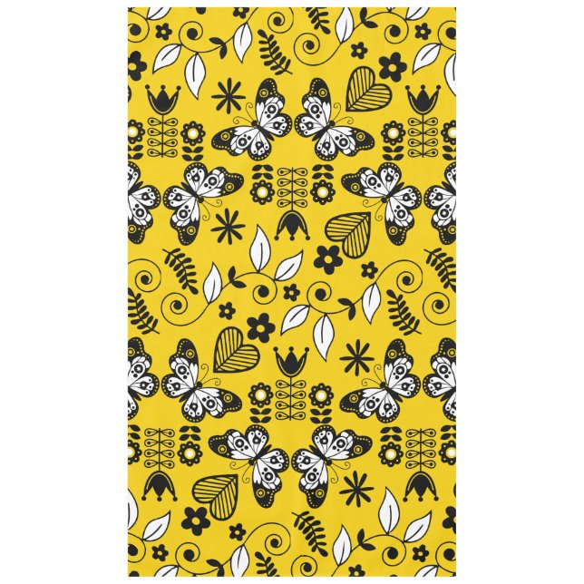 Butterfly Scandinavian folk art  Tablecloth (Front)
