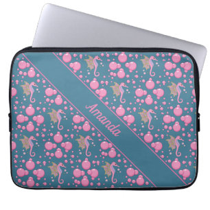 Butterfly Seahorse Custom Name Lamp Laptop Sleeve