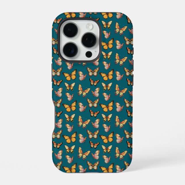 Butterfly Seamless Pattern. Monarch Butterfly  iPhone Case (Back)