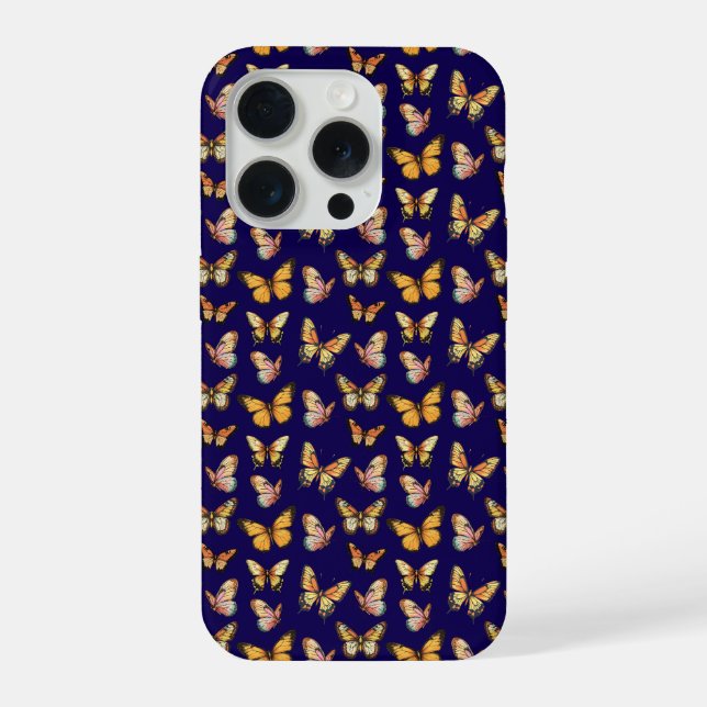 Butterfly Seamless Pattern. Monarch Butterfly  iPhone Case (Back)